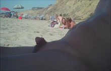 Showing my tiny dick at the beach